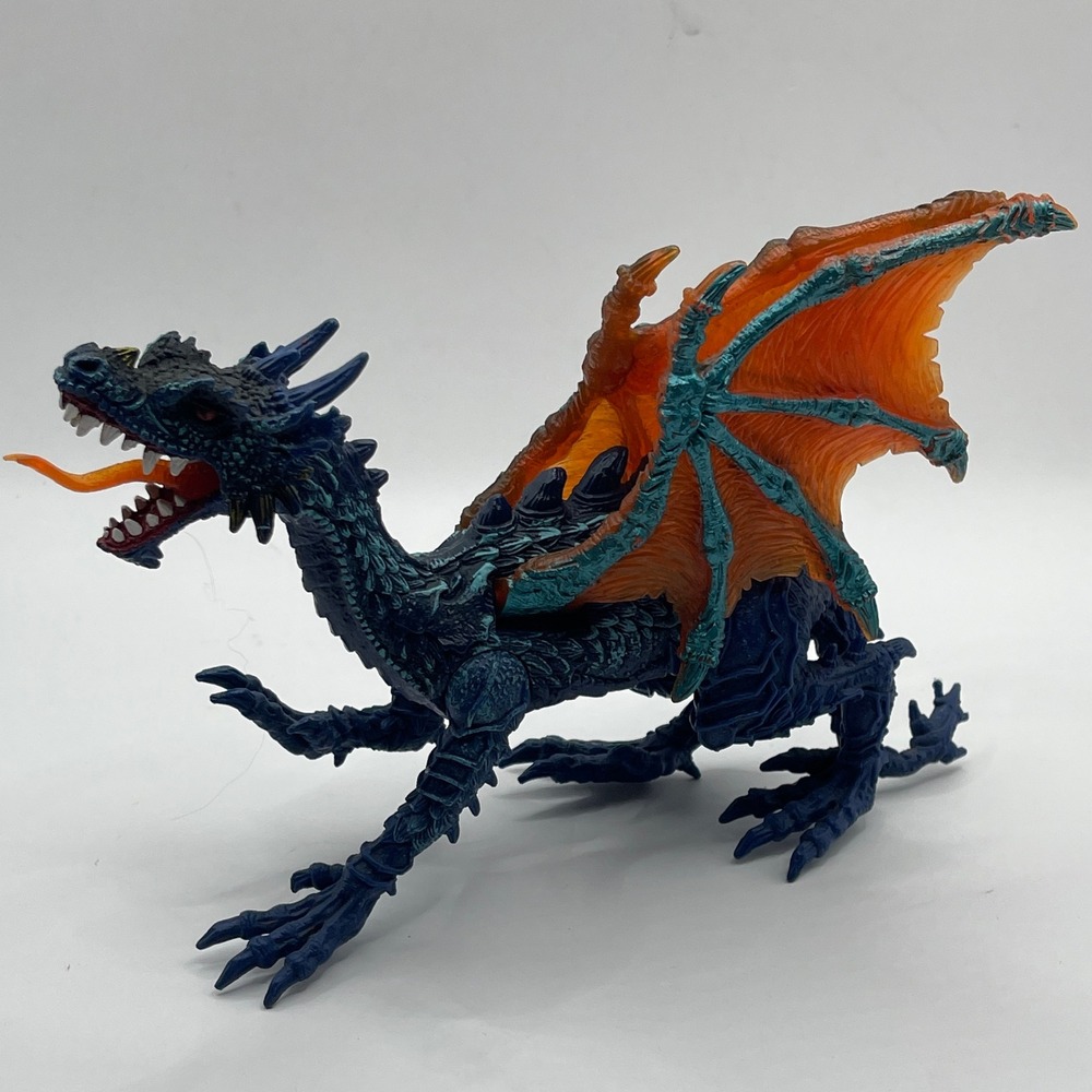 Chap Mei Legends of Knights 2004 Blue Orange Winged Dragon Figure Fantasy Toy